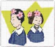 pattern People Women Plants Flowers Countries Japan